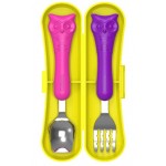 Spoon & Fork with Carrying Case (Pink / Purple) - Edison - BabyOnline HK