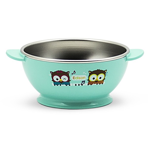 Owl Non-Slip Stainless Bowl 240ml - Aqua - Edison - BabyOnline HK