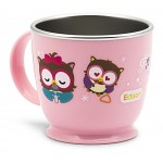 Owl 1-Handle Stainless Cup 240ml - Pink - Edison - BabyOnline HK