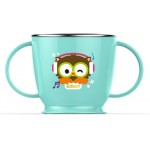 Owl 2-Handles Stainless Cup 240ml - Aqua - Edison - BabyOnline HK