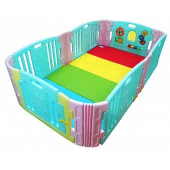 Happy Baby Room Play-Yard (Candy) + Rainbow Playmat