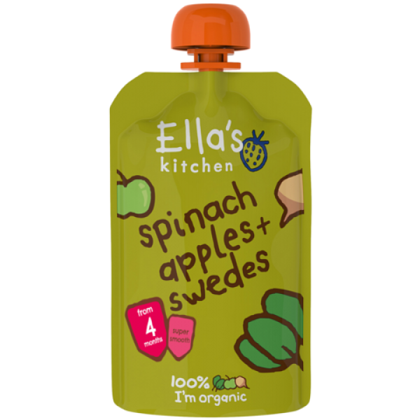 Organic Spinach, Apples + Swedes 120g - Ella's Kitchen - BabyOnline HK