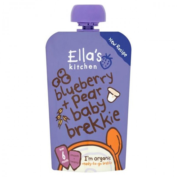 Organic Blueberry + Pear Baby Brekkie 100g - Ella's Kitchen - BabyOnline HK