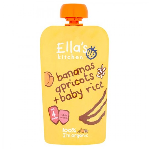 Organic Bananas Apricots + Baby Rice 120g - Ella's Kitchen - BabyOnline HK