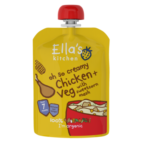 Organic Chicken + Veg with Sweetcorn Mash 130g - Ella's Kitchen - BabyOnline HK