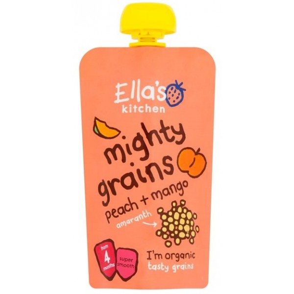 Organic Mighty Grains - Peach + Mango and Amaranth 120g - Ella's Kitchen - BabyOnline HK