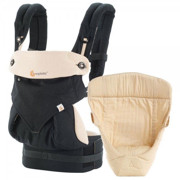 360 嬰兒背帶加保護墊套裝 - 黑色/駝色 - Ergobaby - BabyOnline HK