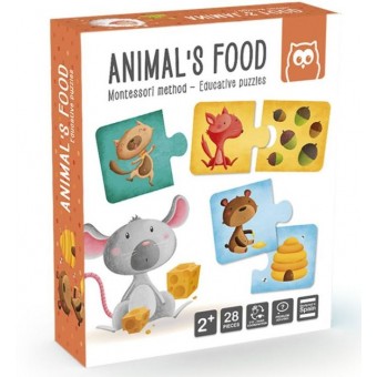 Montessori Method - Educative Puzzles - Animal's Food