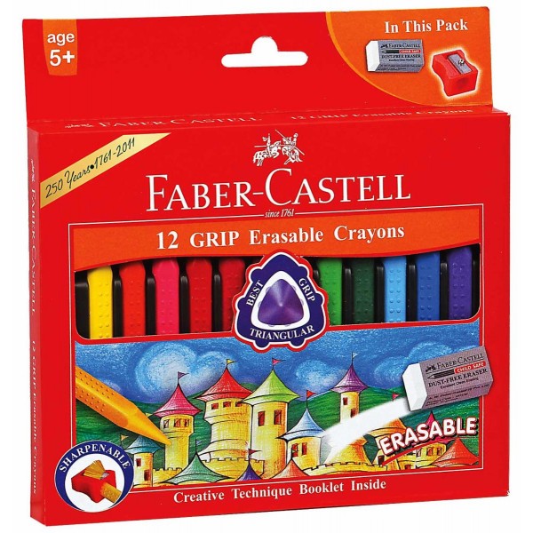 握得住可擦拭蠟筆 (12 色) - Faber Castell - BabyOnline HK