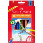 30 Junior Triangular Extra Thick Colour Pencils - Faber Castell - BabyOnline HK