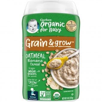 Gerber - Organic Baby Oatmeal Banana Cereal 227g