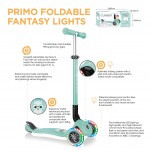 Globber - Primo Foldable Fantasy Lights - 3 Wheel Scooter for Toddlers (Navy Blue/Racing) - Globber