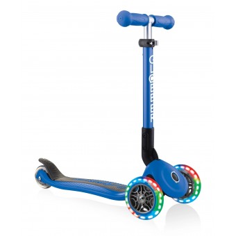 Globber - Junior Foldable Lights - 3 Wheel Scooter for Toddlers (Navy Blue)