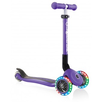 Globber - Junior Foldable Lights - 3 Wheel Scooter for Toddlers (Violet)
