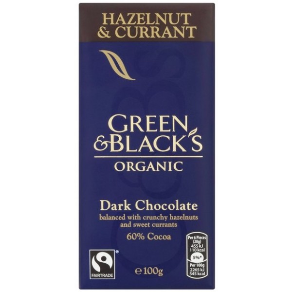 Organic Hazelnut & Currant Dark Chocolate 100g - Green & Black's Organic - BabyOnline HK