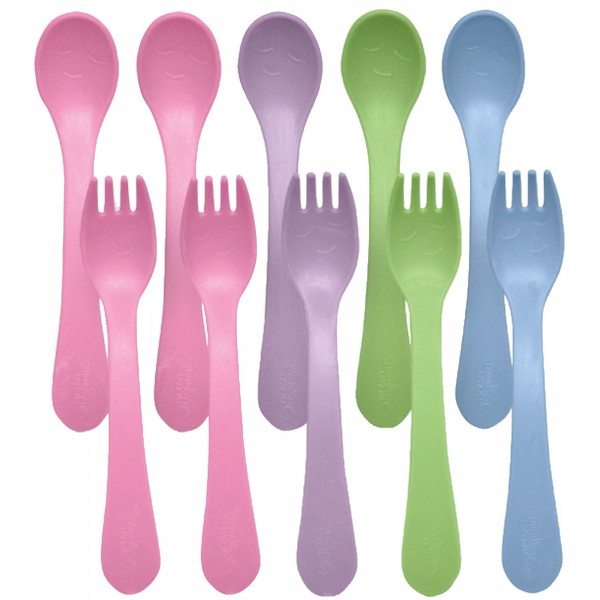 Sprout Ware Toddler Forks & Spoons (Girl Set) 10 pcs - Green Sprouts - BabyOnline HK