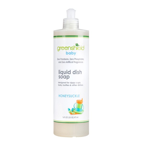 Baby Liquid Dish Soap (Honeysuckle) 473ml - GreenShield Organic - BabyOnline HK