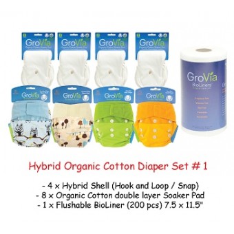 Hybrid Organic Cotton Diaper Set # 1