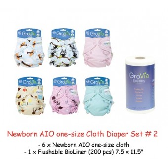 Newborn AIO one-size cloth Diaper Set # 2
