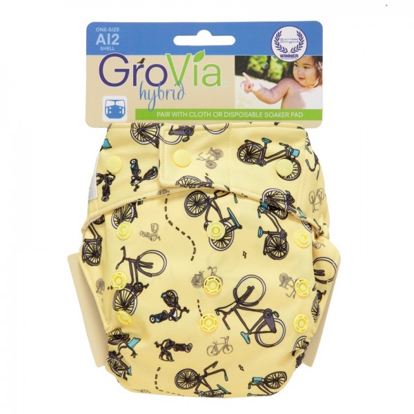 Hybrid AI2 One Size Snap Diaper Shell - Bicycles - GroVia™ - BabyOnline HK