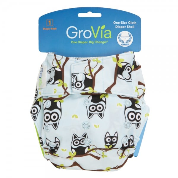 Hybrid AI2 One Size Snap Diaper Shell - Owls - GroVia™ - BabyOnline HK