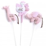 Plush It's a Girl Floral Picks for Baby Showers (Pack of 4) - Pink Elephant - GUND - BabyOnline HK