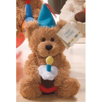 Happy Birthday Teddy Bear with Birthday Cake