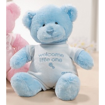 Teddy Bear 'Welcome Little One' (Blue)