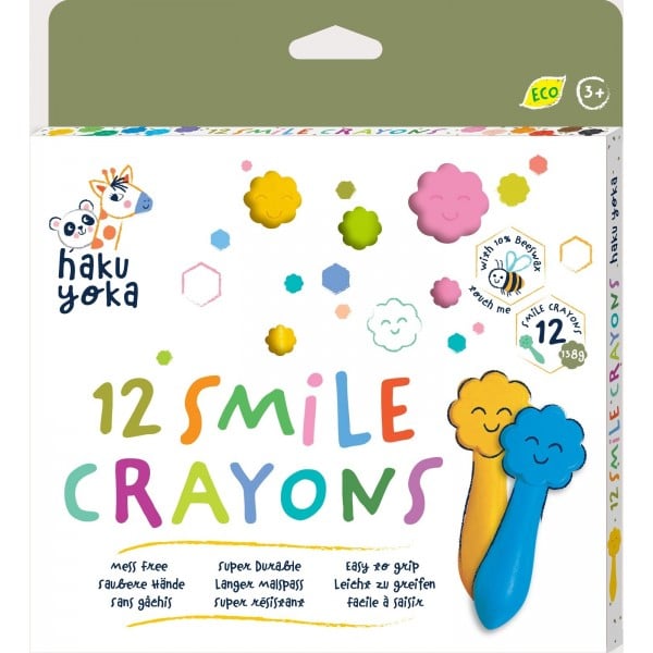 Haku Yoka - Smile Crayons (Pack of 12) - Haku Yoka - BabyOnline HK