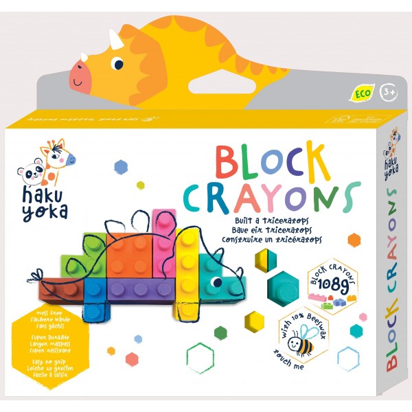 Haku Yoka - Block Crayons (Triceratops) - Haku Yoka - BabyOnline HK