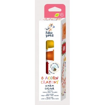 Haku Yoka - Acorn Crayons (6 Warm Colour)