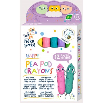 Haku Yoka - Happy Pea Pod Crayons (Pack of 12)