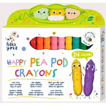 Haku Yoka - Happy Pea Pod Crayons (Pack of 24)