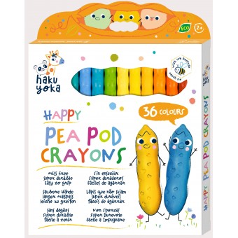 Haku Yoka - Happy Pea Pod Crayons (Pack of 36)