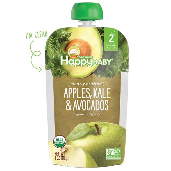 Organic Apples, Kale & Avocados 113g - Happy Baby - BabyOnline HK