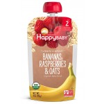 Organic Bananas, Raspberries & Oats 113g - Happy Baby - BabyOnline HK