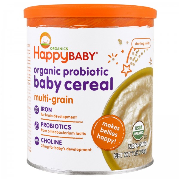 Organic Priobiotic Baby Cereal - Multi-grain 198g - Happy Baby - BabyOnline HK