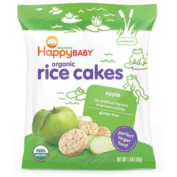 Happy Baby - Organic Rice Cakes (Apple) 40g - Happy Baby - BabyOnline HK