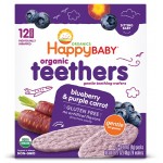 Organic Teething Wafers - Blueberry & Purple Carrot (12 packs) - Happy Baby - BabyOnline HK