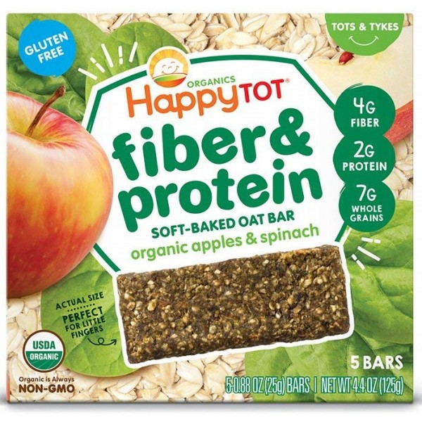Organic Soft-Baked Oat Bars (Apples & Spinach) - Pack of 5 Bars - Happy Baby - BabyOnline HK