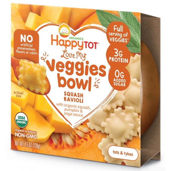 Organic Veggies Bowl - Squash Ravioli 128g - Happy Baby - BabyOnline HK