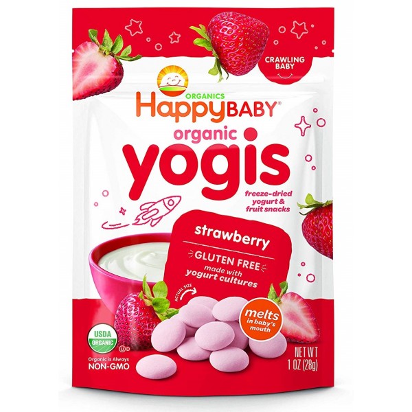 Organic Yogis - Yogurt & Fruit Snacks (Strawberry) - Happy Baby - BabyOnline HK