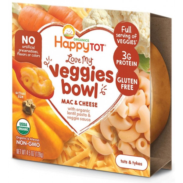 Organic Veggies Bowl - Mac & Cheese 128g - Happy Baby - BabyOnline HK