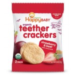 Organic Teether Crackers - Strawberry & Beet (12 packs) - Happy Baby - BabyOnline HK