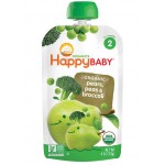 有機嬰兒食品 - 第二階段 (啤梨、豌豆、西蘭花) 113g - Happy Baby - BabyOnline HK