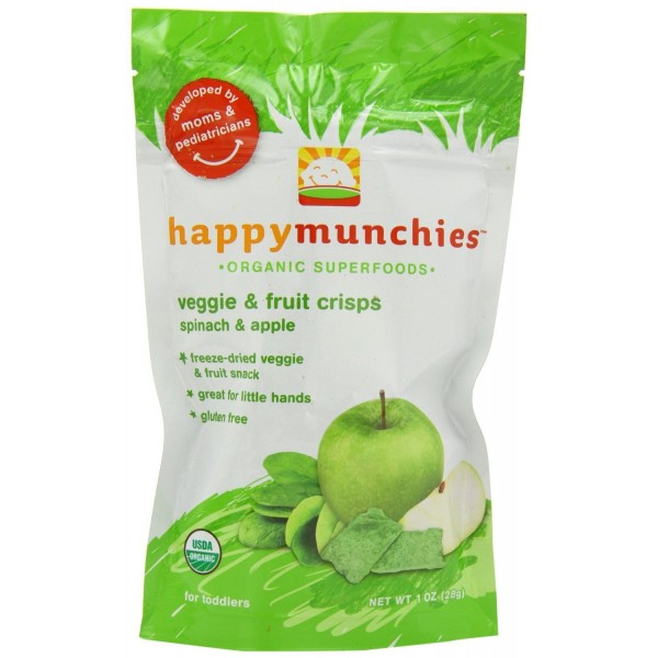 Organic Veggie & Fruit Crisps - Spinach & Apple 28g - Happy Baby - BabyOnline HK