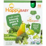 有機西蘭花、啤梨、豌豆 113g [4包裝] - Happy Baby - BabyOnline HK
