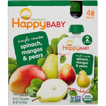 Organic Spinach, Mangos & Pears 113g [Pack of 4]