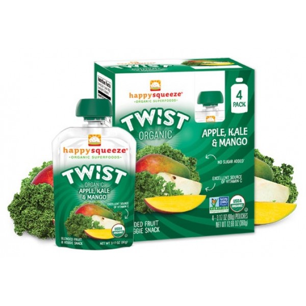 Twist Organic - Apple, Kale & Mango 90g [Pack of 4] - Happy Baby - BabyOnline HK