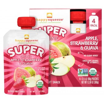 Super Organic - Apple, Strawberry & Guava 90g [Pack of 4]